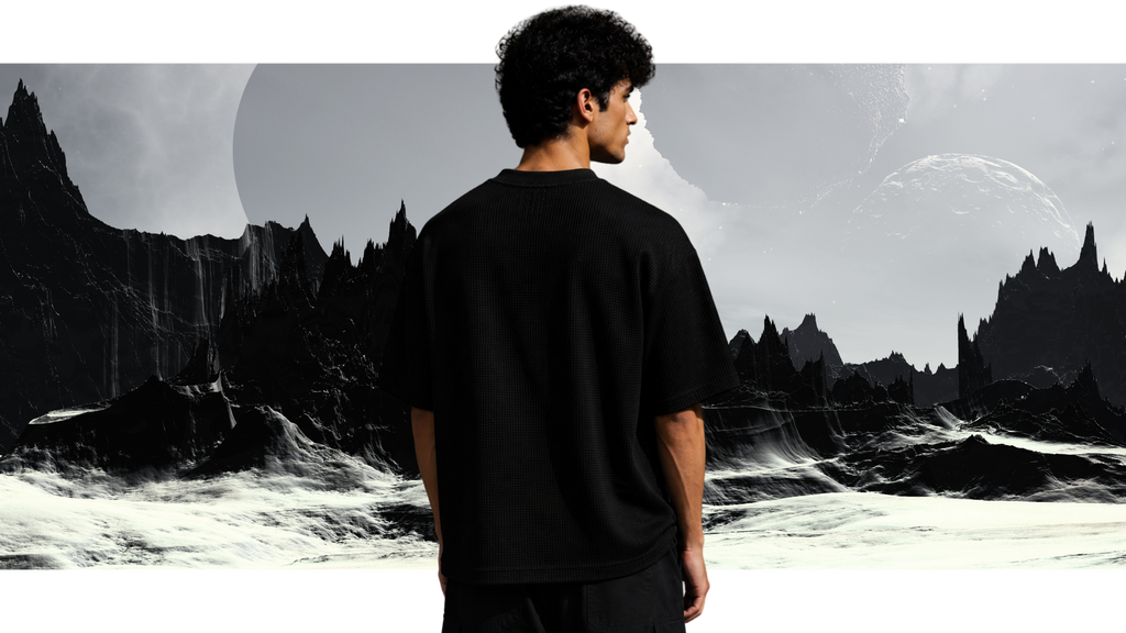 XAN BASICS — BLACK WAFFLE KNIT