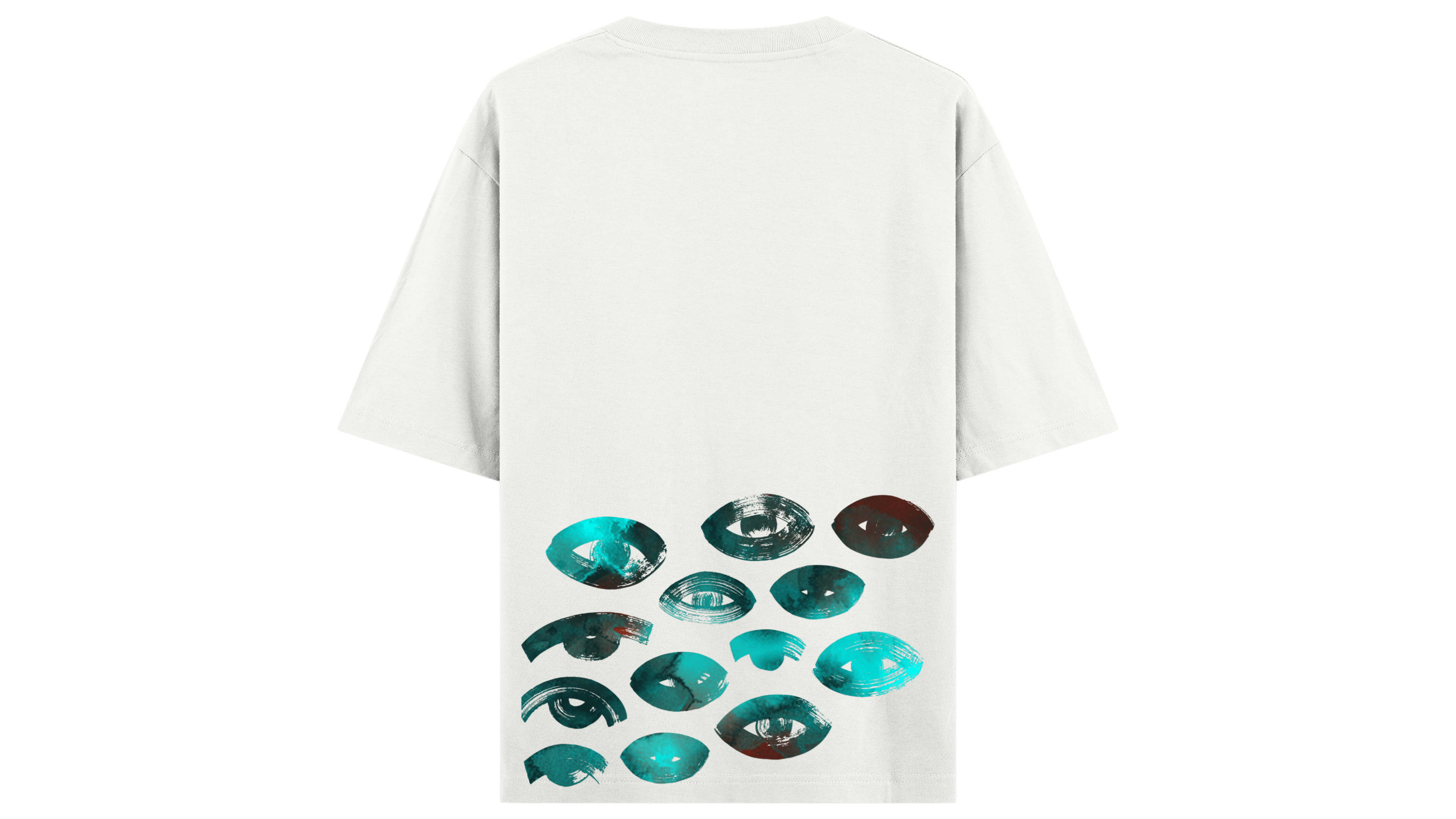SOMETHING WATCHES WHITE TEAL OVERSIZED T-SHIRT