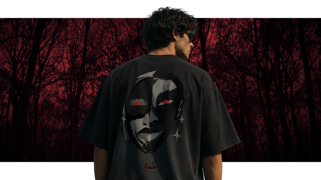 KHUMĀR OMBRE BLACK OVERSIZED T-SHIRT