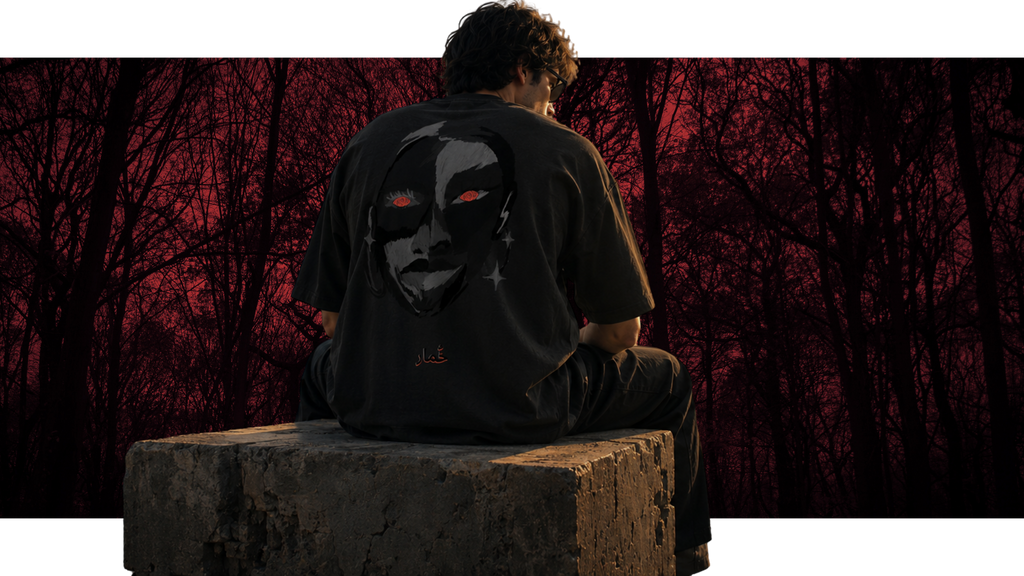 KHUMĀR OMBRE BLACK OVERSIZED T-SHIRT