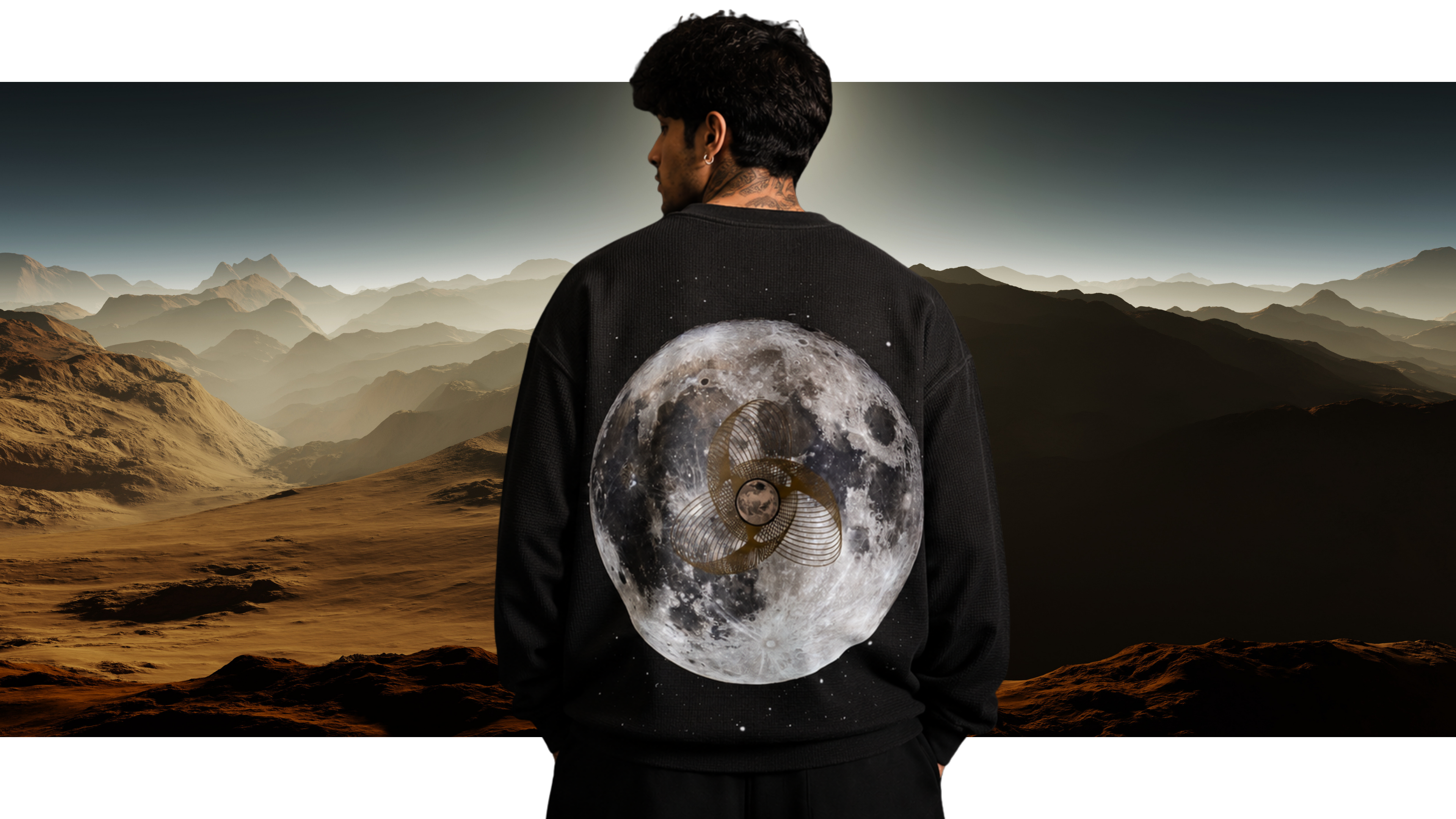 LUNAR WAFFLE KNIT OVERSIZED FULL-SLEEVE T-SHIRT
