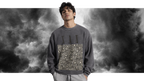 XAN PATTERN ACIDWASH WAFFLE KNIT OVERSIZED FULL SLEEVE T SHIRT