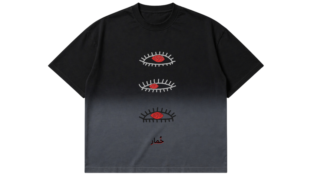 KHUMĀR OMBRE BLACK OVERSIZED T-SHIRT