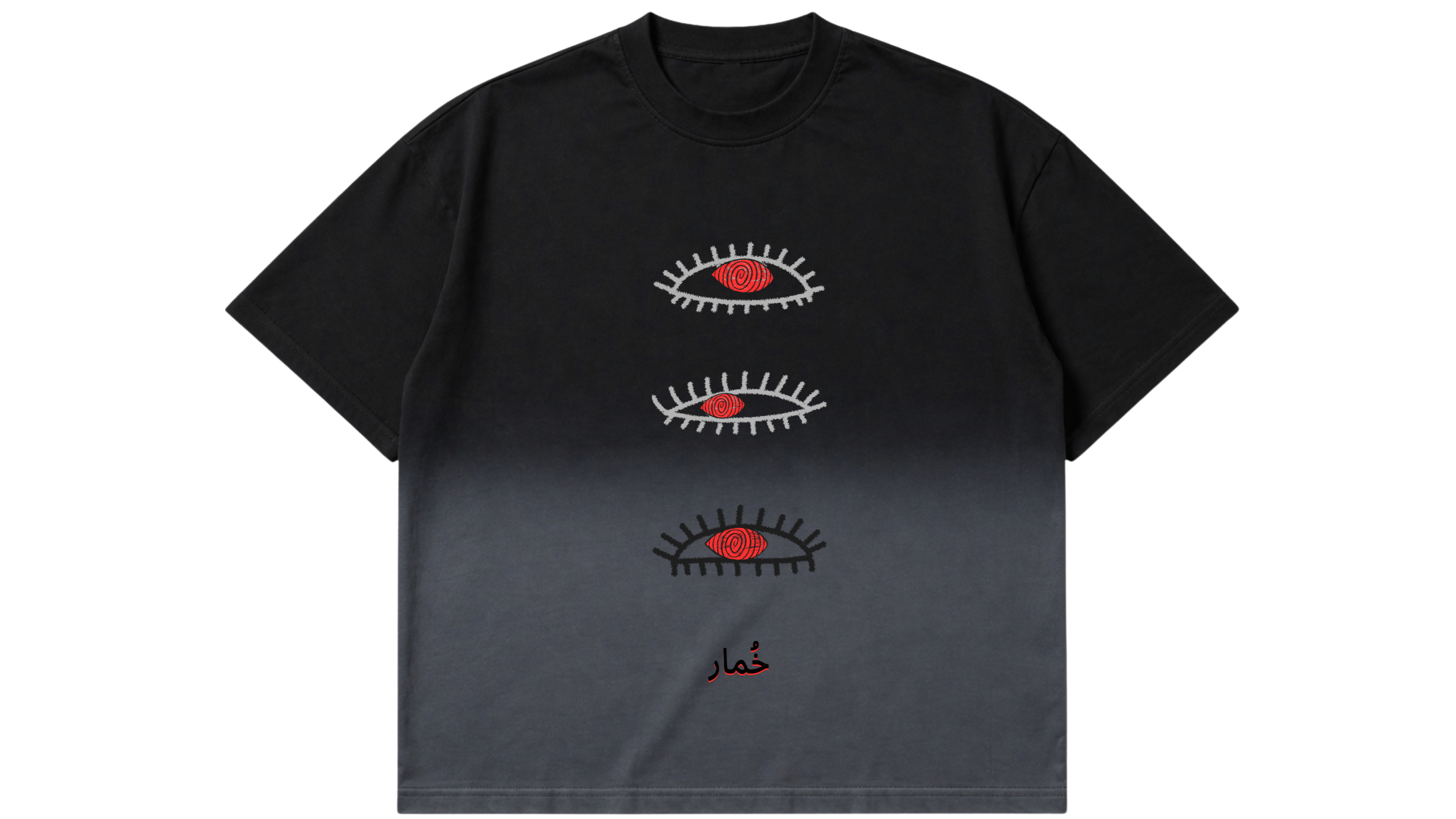 KHUMĀR OMBRE BLACK OVERSIZED T-SHIRT