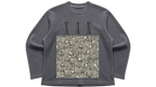 XAN PATTERN ACIDWASH WAFFLE KNIT OVERSIZED FULL SLEEVE T SHIRT