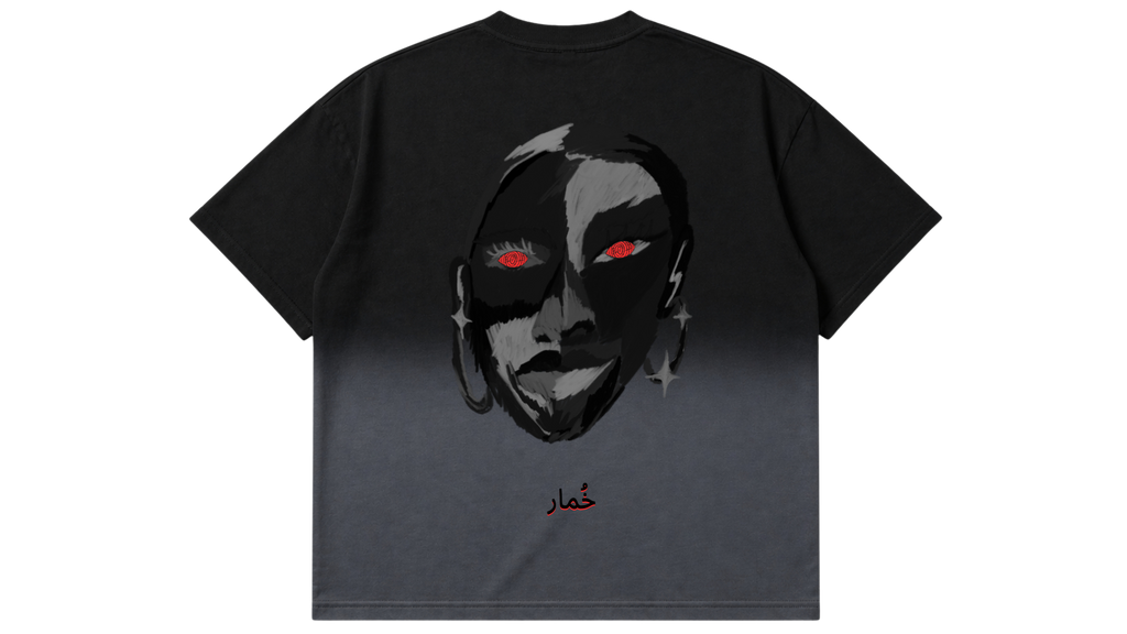 KHUMĀR OMBRE BLACK OVERSIZED T-SHIRT