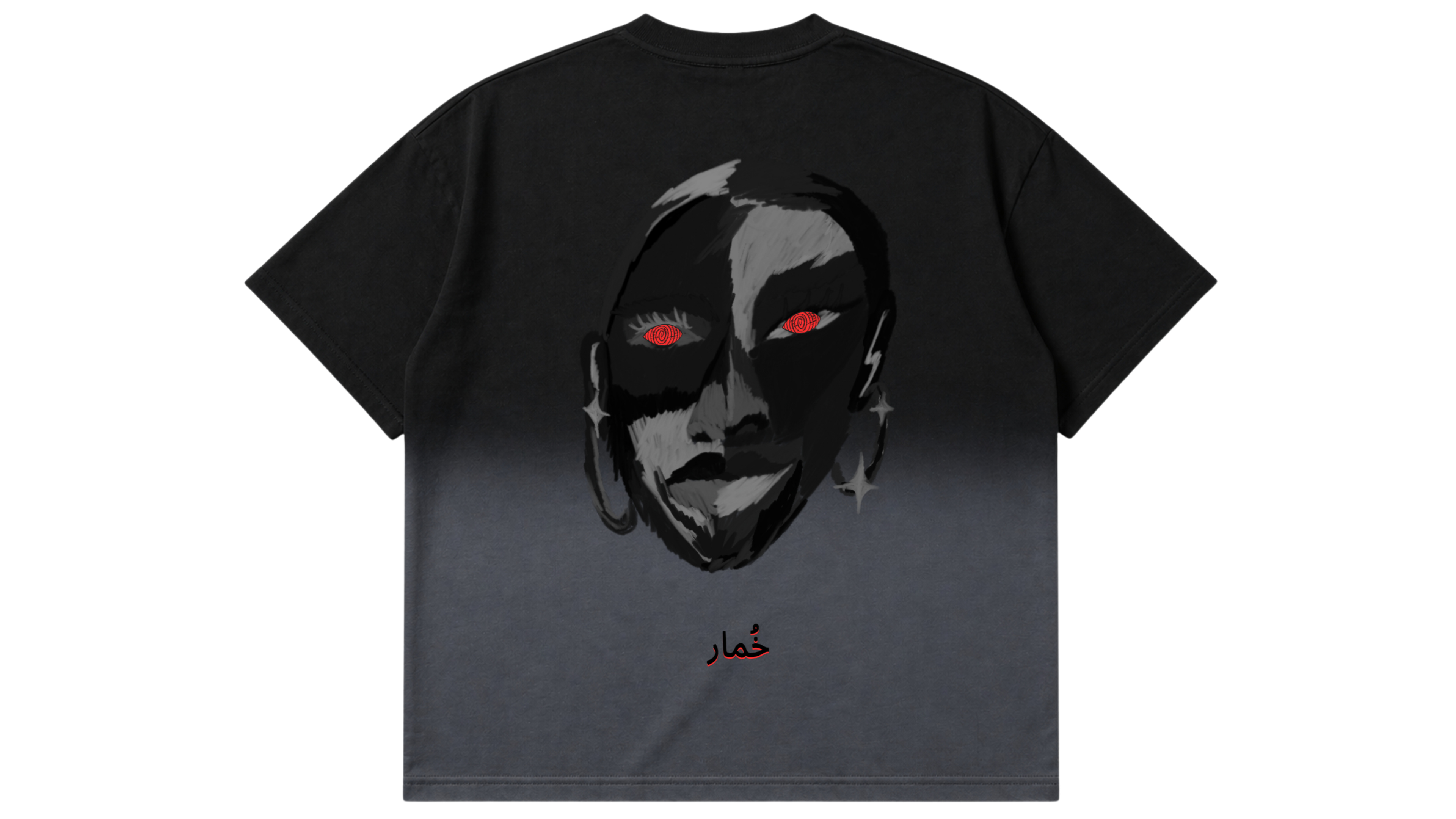 KHUMĀR OMBRE BLACK OVERSIZED T-SHIRT