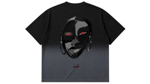 KHUMĀR OMBRE BLACK OVERSIZED T-SHIRT