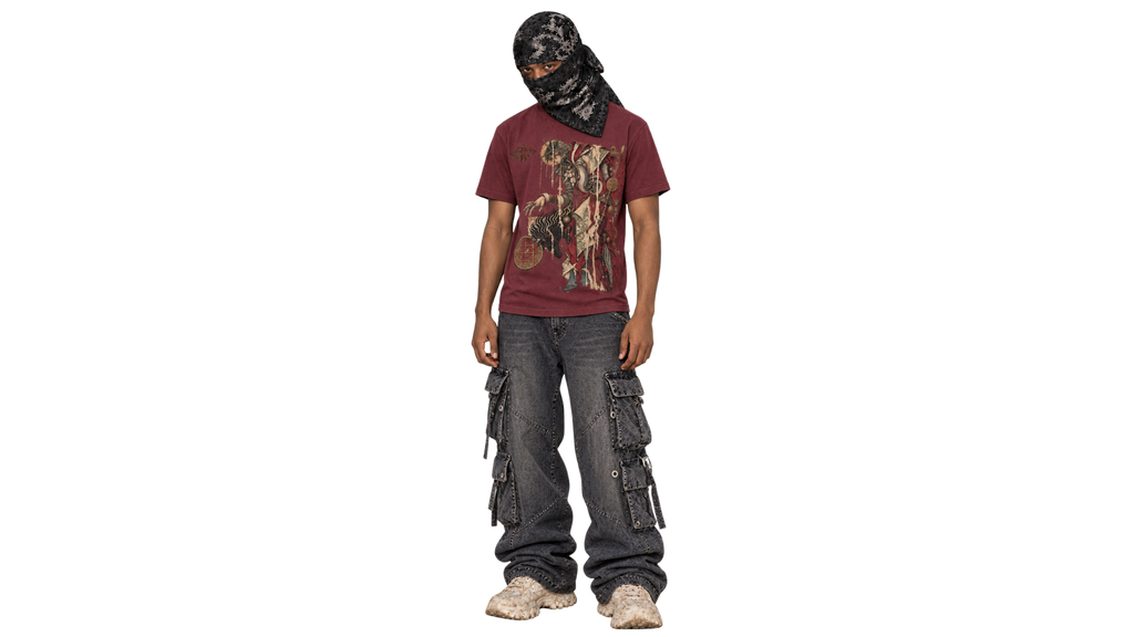 ROMAN maroon regular tee — model front