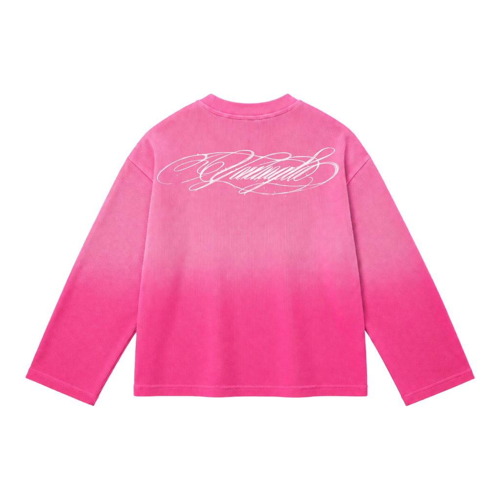 ETERNAL pink ombre waffle knit back product mockup