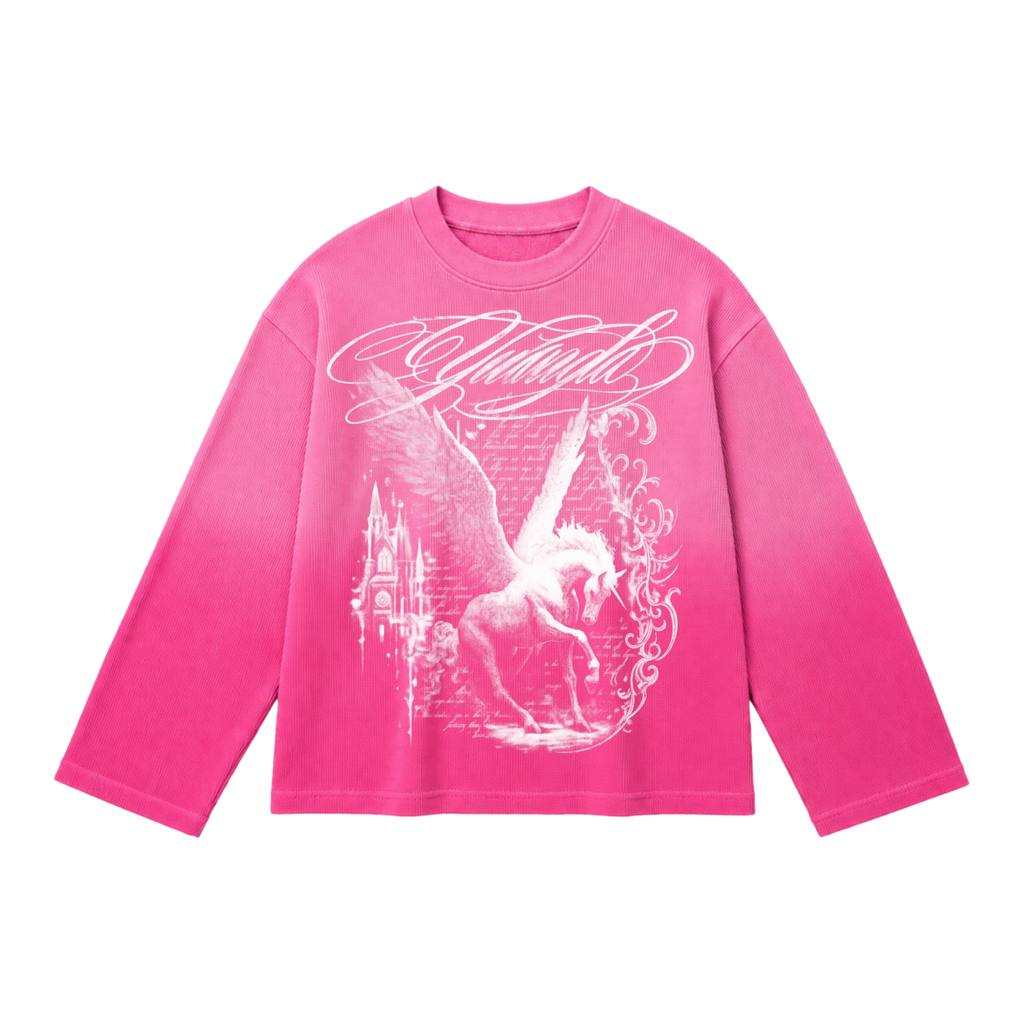 ETERNAL pink ombre waffle knit front product mockup