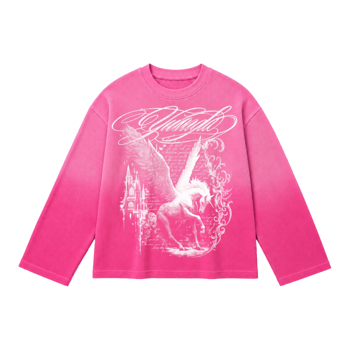 ETERNAL pink ombre waffle knit front product mockup