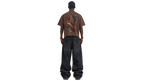 RESTRAINT brown boxy tee — model back