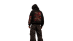 REVERENCE black boxy hoodie — model back